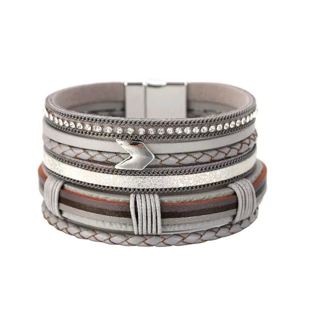 Multi Stack Leather Bracelet – Ray of Light Natural Beauty