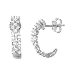 Crystal Semi-Huggie Earrings