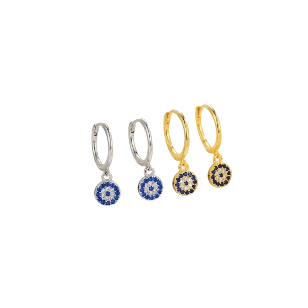 Sterling Silver Evil Eye Earrings