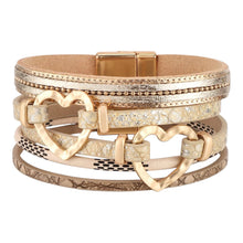 Double Heart Leather Bracelet
