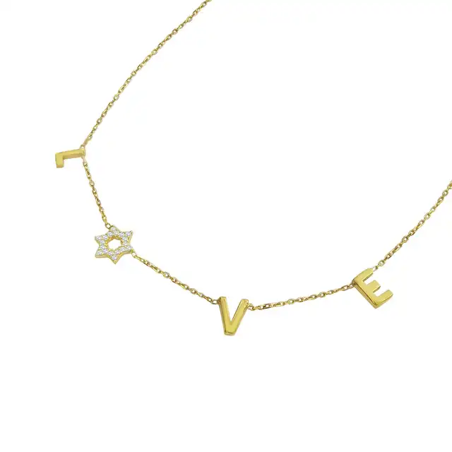 Star of David Love Necklace