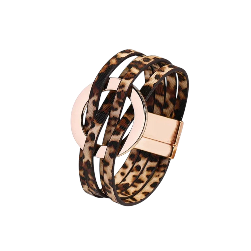 Open Circle Leather Bracelet