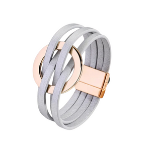 Open Circle Leather Bracelet