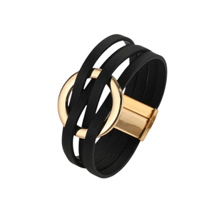 Open Circle Leather Bracelet