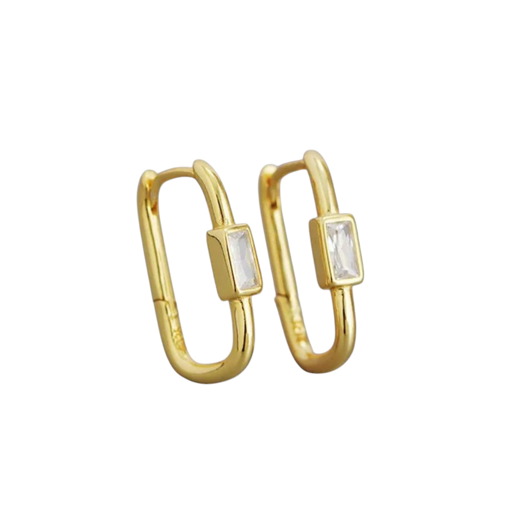 Rectangle Swarovski Crystal Earrings