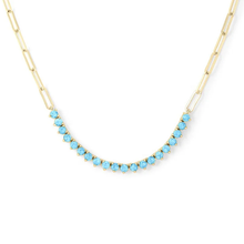 Opal Paper Clip Sterling Silver Necklace