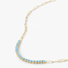 Opal Paper Clip Sterling Silver Necklace