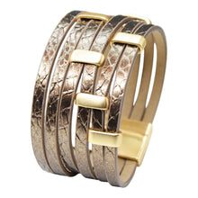 Six Row w/ Bars Leather Bracelet
