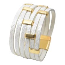 Six Row w/ Bars Leather Bracelet