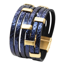 Six Row w/ Bars Leather Bracelet