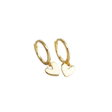 Sterling Silver Heart Huggie Earrings