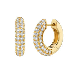 Elegant Crystal Pave Hoops