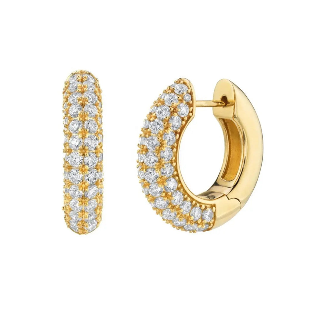 Elegant Crystal Pave Hoops