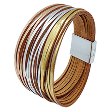 Metallic Multistrand Leather Bracelet