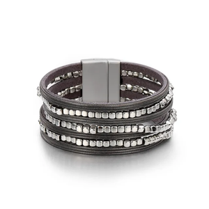 Multistrand Bead Leather Bracelet