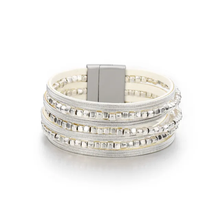Multistrand Bead Leather Bracelet