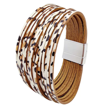 Multistrand Leopard Leather Bracelet