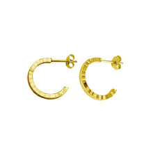 Diamond Cut Semi Hoop Earrings Small