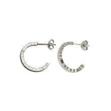 Diamond Cut Semi Hoop Earrings Small
