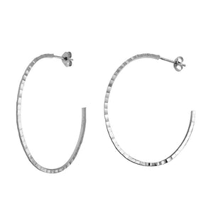 Diamond Cut Semi Hoop Earrings Large