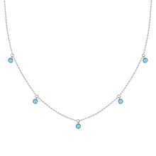 Sterling Silver Round Opal Necklace