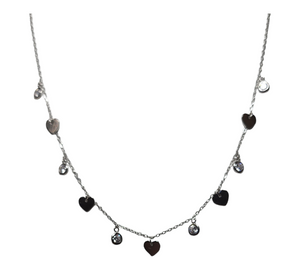Dangle Heart and Crystal Necklace