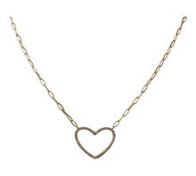 Open Pave Heart Necklace