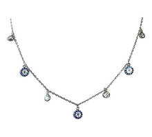 Dangle Evil Eye and Crystal Choker Necklace