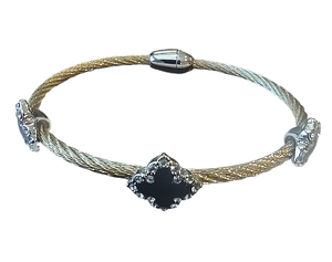 Gold Cable Clover Bracelet