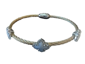 Gold Cable Clover Bracelet