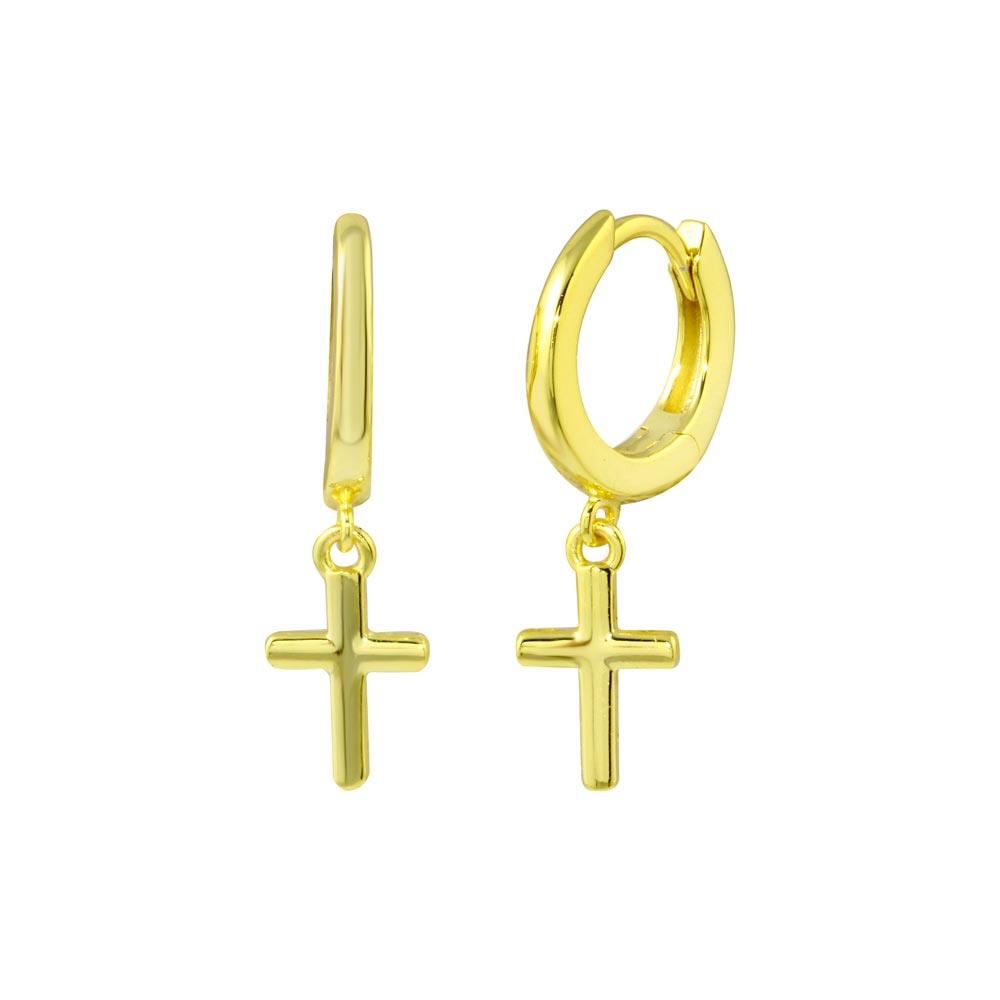 Dainty Cross Hoop Earrings