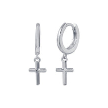Dainty Cross Hoop Earrings