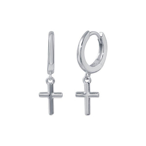 Dainty Cross Hoop Earrings