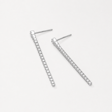Sterling Silver Crystal Long Earrings
