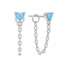 Sterling Silver Opal Dangle Earrings