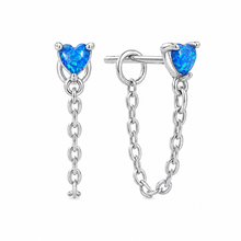Sterling Silver Opal Dangle Earrings