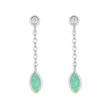 Sterling Silver Crystal and Opal Marquee Dangle Earrings