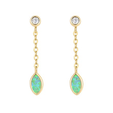 Sterling Silver Crystal and Opal Marquee Dangle Earrings
