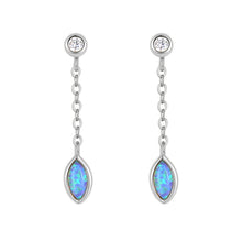 Sterling Silver Crystal and Opal Marquee Dangle Earrings