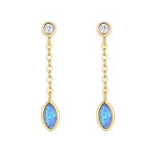 Sterling Silver Crystal and Opal Marquee Dangle Earrings