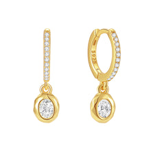 Sterling Silver Crystal Hoop Earrings