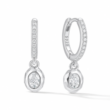 Sterling Silver Crystal Hoop Earrings