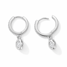 Sterling Silver Crystal Hoop Earrings