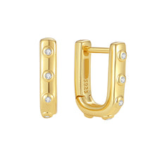 Sterling Silver Crystal Hoop Earrings