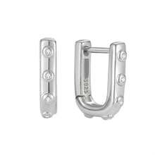 Sterling Silver Crystal Hoop Earrings