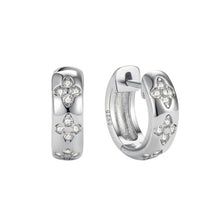 Sterling Silver Crystal Hoop Earrings