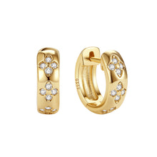 Sterling Silver Crystal Hoop Earrings