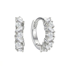 Sterling Silver Crystal Hoop Earrings