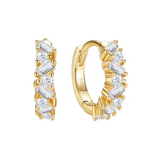 Sterling Silver Crystal Hoop Earrings