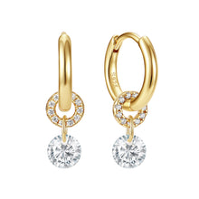 Sterling Silver Large Round Crystals Hoop Earrings